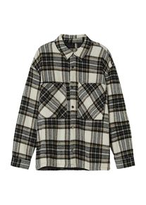 Bershka Heren Overhemd ecru / sand / zwart XS