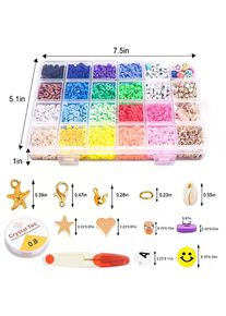 Cute Clay Polymer Beads Kit Box For Bracelet Jewelry Making, B