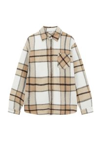 Pull&Bear Pull&Bear Heren Overhemd donkerbeige / donkerbruin / wit XS