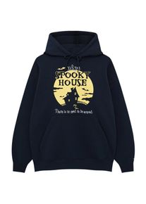 Pull&Bear Pull&Bear Heren Sweatshirt donkerblauw / geel / wit XS