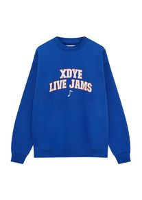 Pull&Bear Pull&Bear Heren Sweatshirt royal blue/koningsblauw / roestrood / wit S