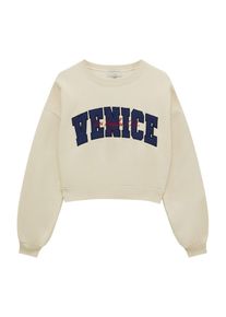 Pull&Bear Pull&Bear Dames Sweatshirt ecru / marine / bloedrood XS