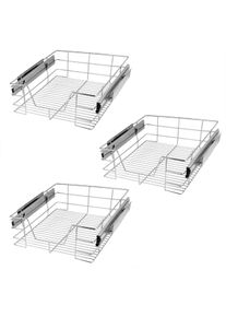 Casaria&reg; 3x Tiroir t&eacute;l&eacute;scopique rangement pour meuble de 50 cm