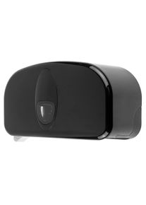 ich-zapfe WC rolhouder, toiletrolhouder, toiletpapierdispenser - PQB20SDuo, voor 2 systeemrollen, plastic, zwart