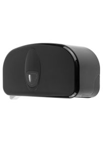 ich-zapfe WC rolhouder, toiletrolhouder, toiletpapierdispenser - PQB20CDuo, voor 2 kernloze rollen, kunststof, zwart