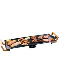 Bestron Teppanyakigrill »abp603bb Asia Lounge«, 1800 W, Grillplatte Xl Im Asia Design, Mit Bambus-Griffen, Farbe: schwarz, Große Grillplatte...