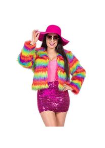maskworld Rainbow faux fur jacket