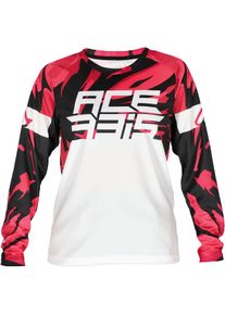 Acerbis MX J-Kid Four S23, jersey niños , color: Blanco/Fucsia , tamaño: XL