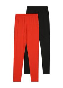Urban Classics Leggings Filles rouge, noir taille 110-116