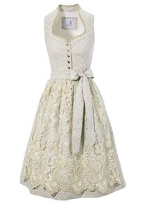 Turi Landhaus Dirndl Midi Mit Kelchkragen grün, Größe 42 - N-Gr, Wunderschönes festliches Dirndl mit Kelchkragen