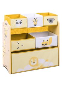 Meuble Jouets, sweet safer étagère en bois jaune, avec 6 espaces - Beeloom