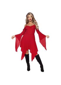 Leg Avenue Dark red strap dress with trumpet sleeves