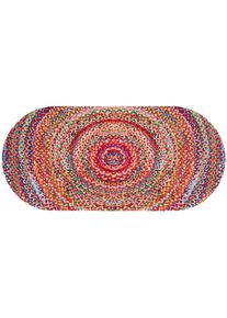 wash+dry by Kleen-Tex Fußmatte, Oval, 7 Mm Höhe bunt, Größe B/L: 40 cm x 75 cm 7 mm , Wetterfest, für Drinnen und Draußen