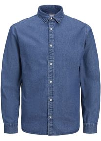 Jack & Jones Jack & Jones Jeanshemd »Kansas Denim Shirt« blau, Größe XS (42) - N-Gr, Jeanshemd im edlen Outfit