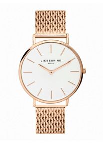 Liebeskind Berlin Dames Analoog horloge rose-goud / wit One Size