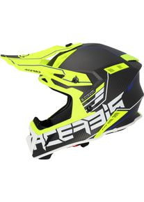 Acerbis Steel Carbon, casco da motocross , colore: Opaco Nero/Giallo Fluo/Bianco , dimensione: S