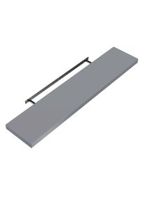 Casaria® Mensola da parete 90cm grigio con supporto
