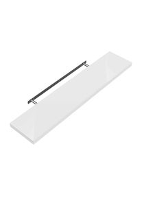 Casaria® Mensola da parete 70cm bianco lucido con supporto