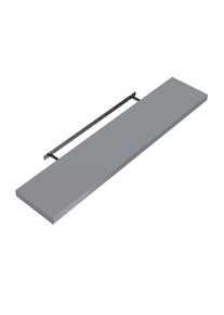 Casaria® Mensola da parete 70cm grigio con supporto