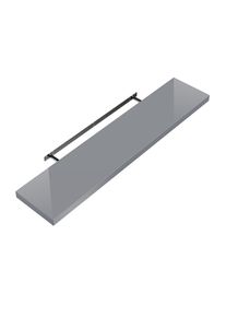 Casaria® Mensola da parete 70cm grigio lucido con supporto