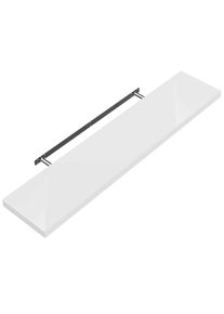 Casaria® Mensola da parete 110cm bianco lucido con supporto