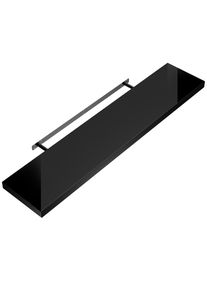Casaria® Mensola da parete 110cm nero lucido con supporto