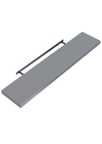 Casaria® Mensola da parete 110cm grigio con supporto