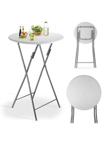 Casaria® Tavolino bistrot bianco aspettto llegna Ø60 pieghevole