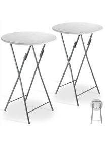 Casaria® Tavolino bistrot set da 2 bianco Ø60 pieghevole