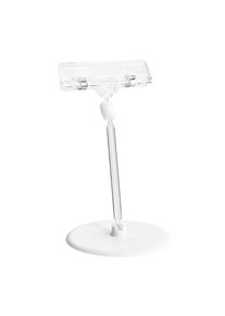 10 Unités - Clip porte-étiquette avec support pour prix et plateau autocollant (ø 90 mm), 10 cm d'extension, transparent, PS