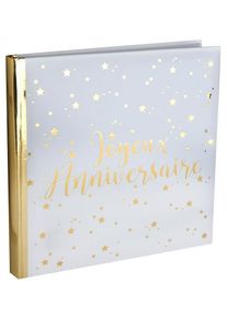Santex Joyeux Anniversaire Gästbok vitguld 24cm