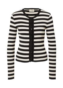 A LOT LESS Dames Gebreid vest 'Farina' zwart / wit XS