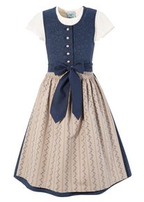 Turi Landhaus Dirndl, (3 Tlg.) Mit Blusenshirt beige, Größe 98 - N-Gr, Angenehme Baumwollqualität
