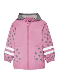 Playshoes Kurtka funkcyjna 'Katze' dla dziewczynek antracytowy / ciemnoszary / różowy pudrowy / biały Rozmiar 80