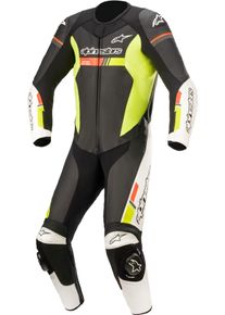 Alpinestars GP Force Chaser, combinaison en cuir 1pcs. , couleur: Noir/Blanc/Rouge Néon/Jaune Néon , taille: 50