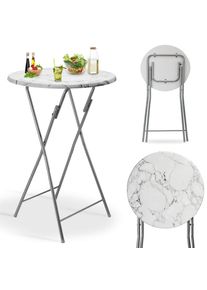 Casaria® Tavolino bistrot aspettto marmo Ø60 pieghevole