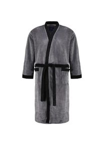 Morgenstern Softvelours-Bademantel, Grau, 7XL