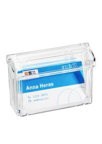 Coffret à cartes de visite avec couvercle, pour l'extérieur, PC, transparent