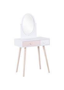 HOMCOM Kids MDF Dressing Table Vanity Set White with Heart-Shaped Handles Next Day Delivery Ideal for Childrens Bedrooms | Aosom Ireland