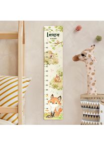 Kindermesslatte Holz Aquarell Fuchs mit Wunschname