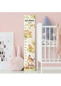 Kindermesslatte Holz Aquarell Reh mit Wunschname