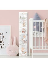 Kindermesslatte Holz Aquarell Tiere - Bis zu den Sternen mit Wunschname