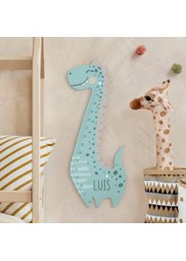 Kindermesslatte Holz Dino Junge Pastell mit Wunschname