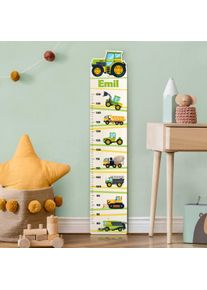 Kindermesslatte Holz Erntemaschine Traktor und Co mit Wunschname