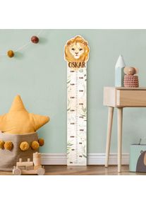 Kindermesslatte Holz Löwe mit Wunschname