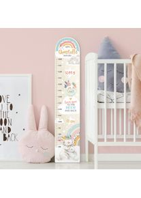 Kindermesslatte Holz Regenbogen Hasen bis zum Mond mit Wunschname