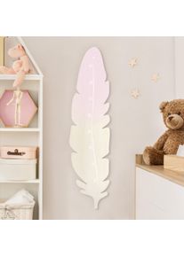 Kindermesslatte Holz Feder Rosa