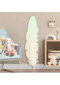 Kindermesslatte Holz Feder Mint