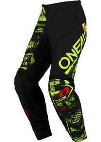 O Neal ONeal Element Attack S23, pantalones textiles para jóvenes , color: Negro/Amarillo Neón , tamaño: 26