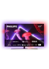 Philips Oled-Fernseher »65Oled807/12«, 164 Cm/65 Zoll, 4k Ultra Hd, Smart-Tv-Android Tv silberfarben, 164 cm (65"), Ultra HD 4K, Flat-OLED,...